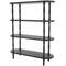 47" x 57" 3 Shelf Black Oval Wooden Shelving Unit